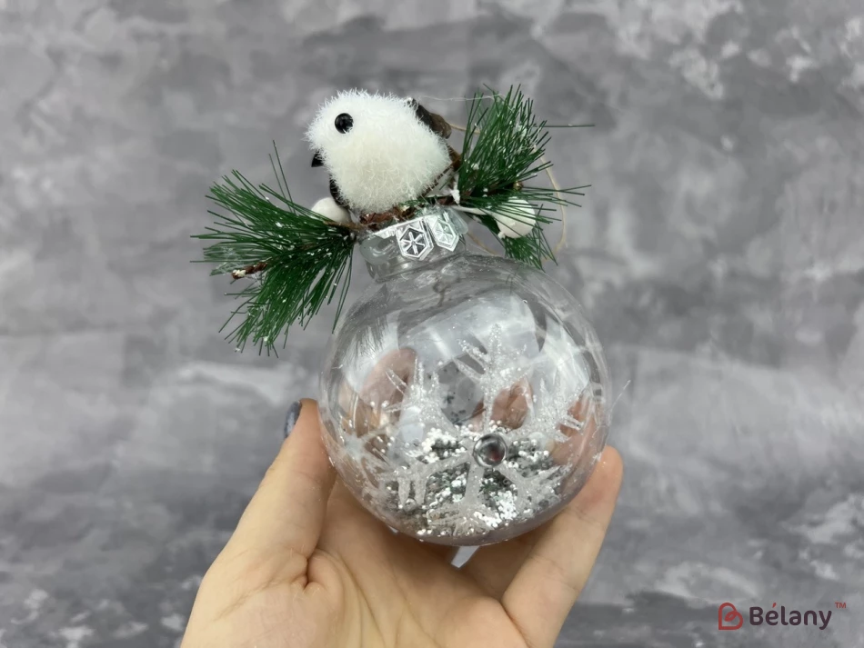 Елочная игрушка "Bird on glass" | 2