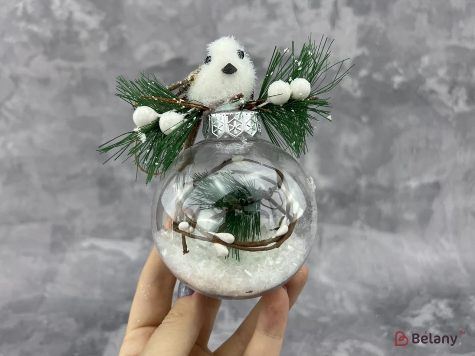 Елочная игрушка "Bird on glass ball"