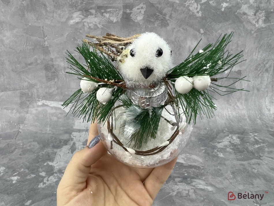 Елочная игрушка "Bird on glass ball" | 3
