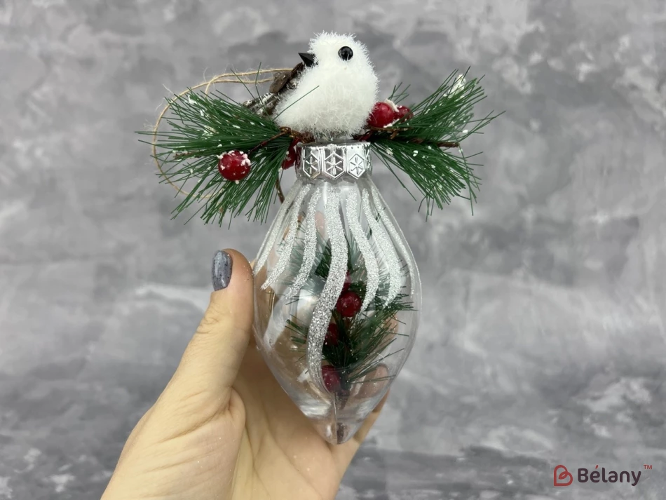 Елочная игрушка "Bird on oval"