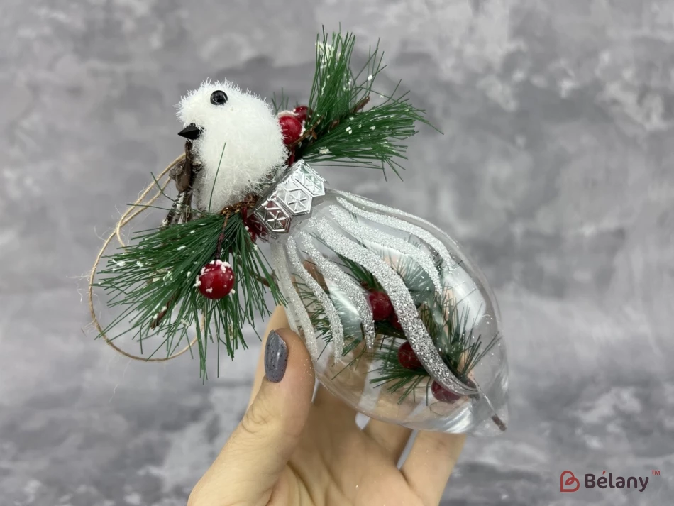 Елочная игрушка "Bird on oval" | 2