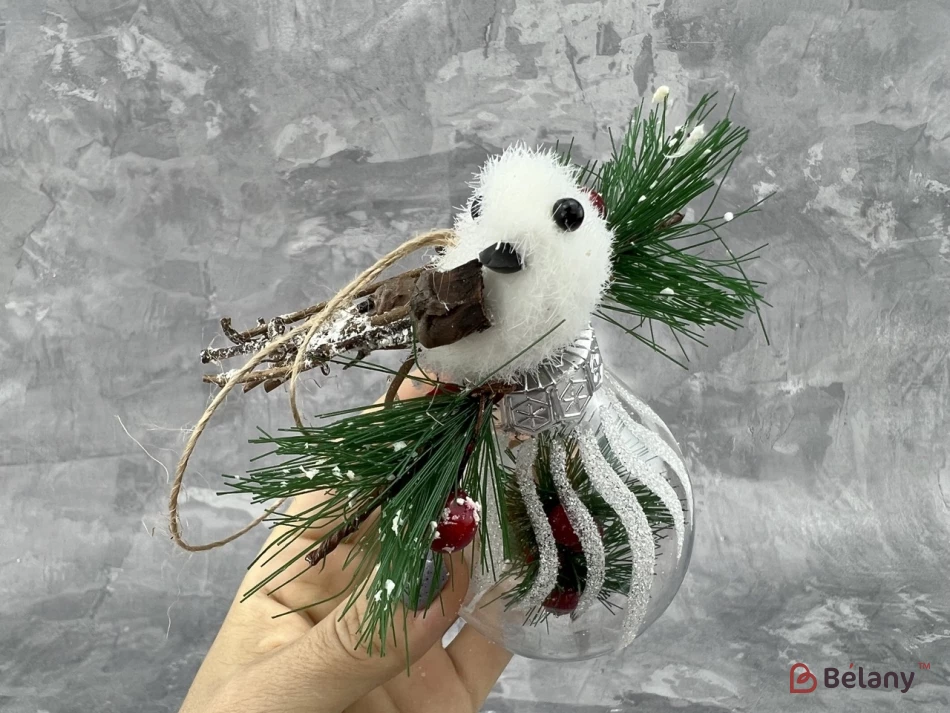 Елочная игрушка "Bird on oval" | 3