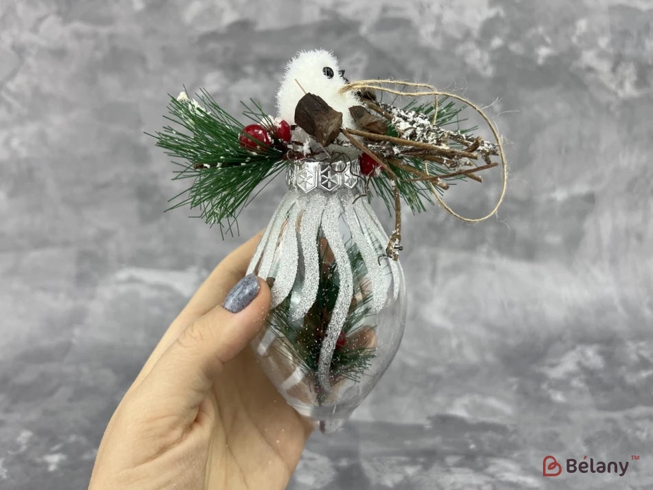 Елочная игрушка "Bird on oval" | 4