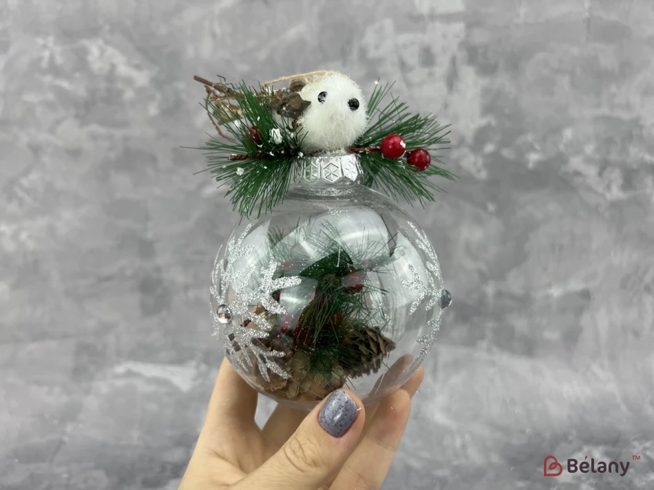 Елочная игрушка "Bird on big ball" | 2