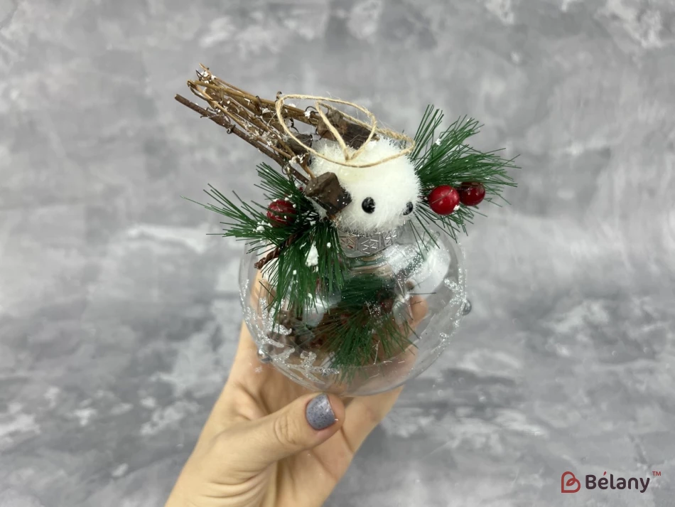 Елочная игрушка "Bird on big ball" | 3