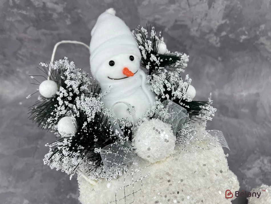 Підвісний декор "Сніговик у зимовому лісі" | 2