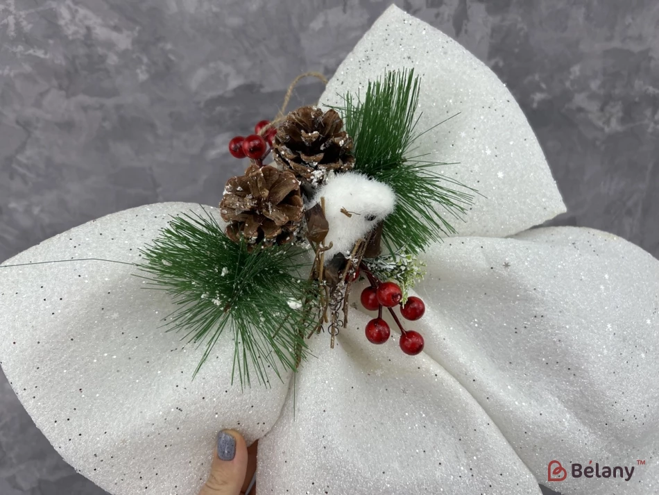 Новорічний декор "Бант із композицією" | 2