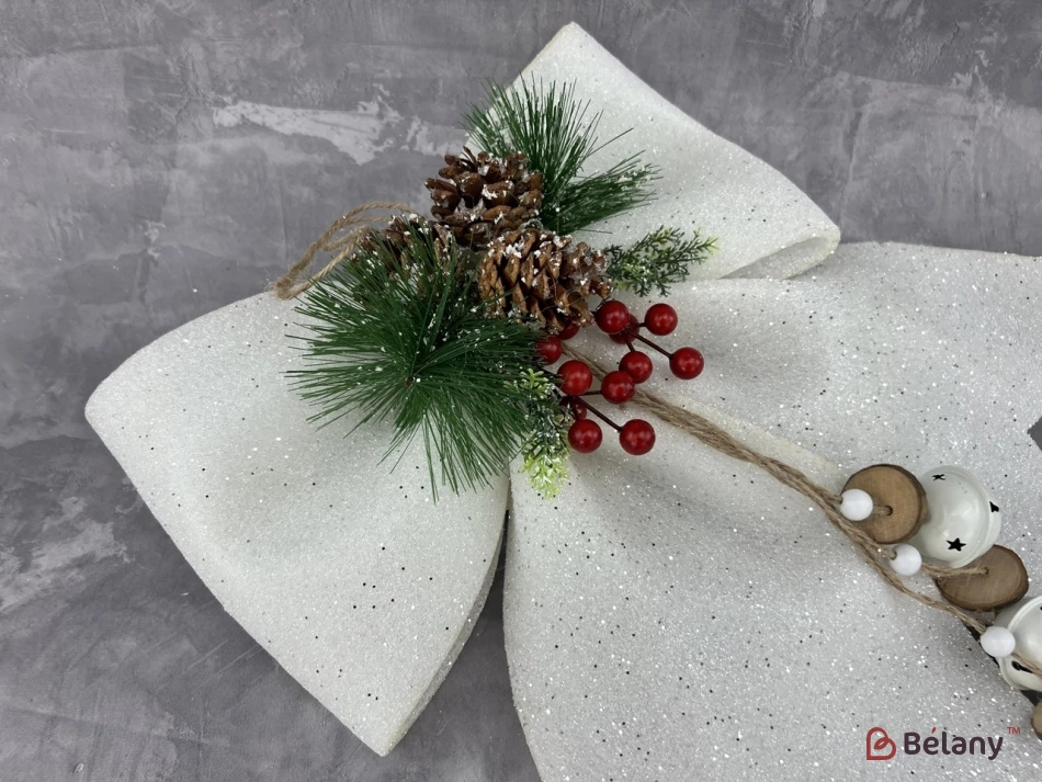 Новорічний декор "Бант із композицією" | 2