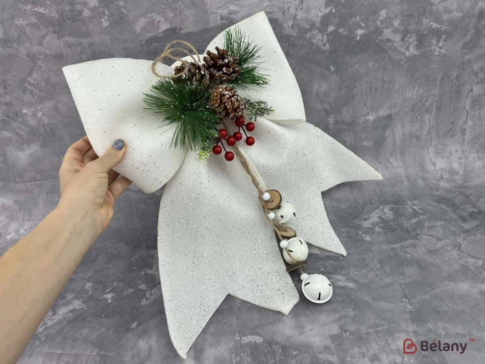 Новорічний декор "Бант із композицією" | 3