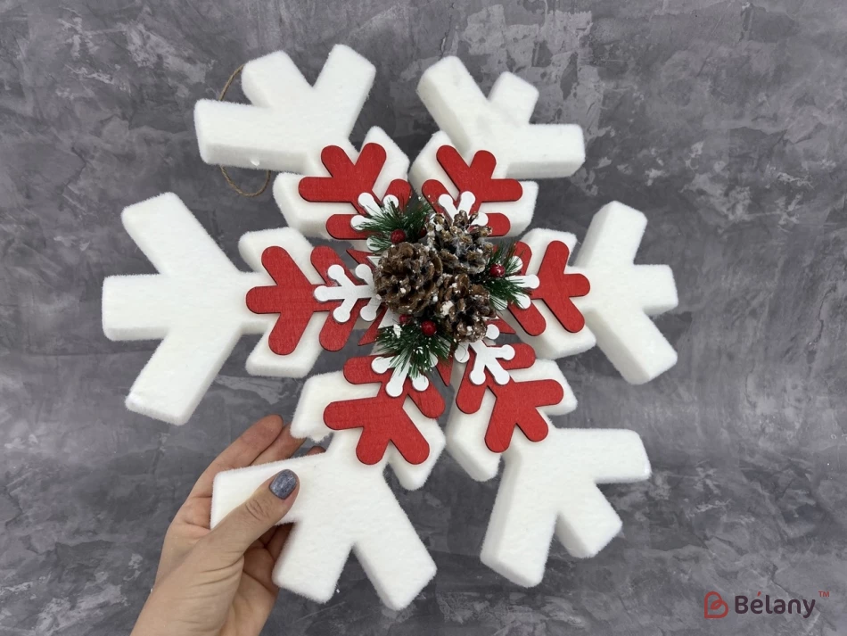 Підвісна сніжинка "Snowflake" біла | 2