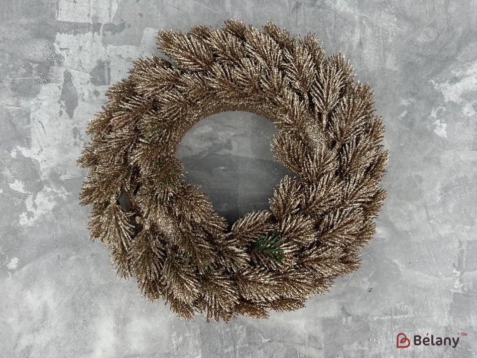 Новогодний декор "Венок" бронза