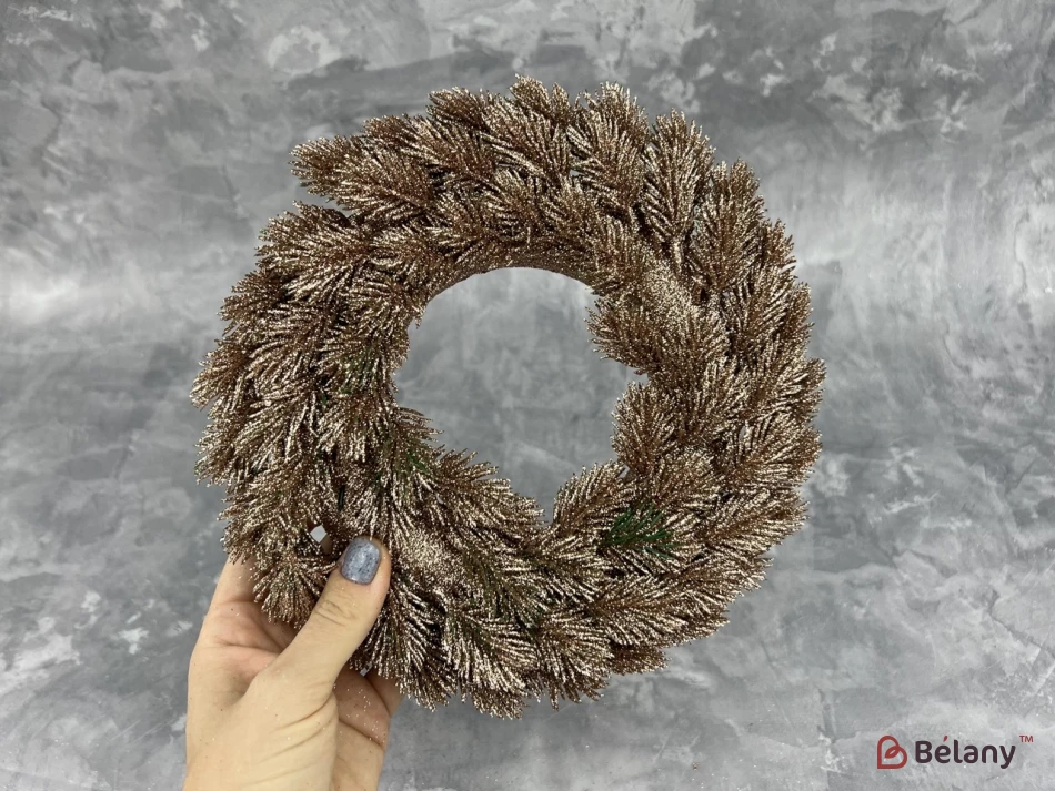 Новогодний декор "Венок" бронза | 2
