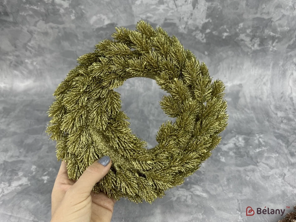 Новогодний декор "Венок" золото | 2