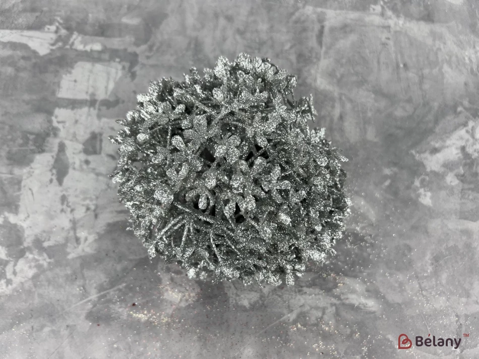Декор "Flower boom" з глітером срібло