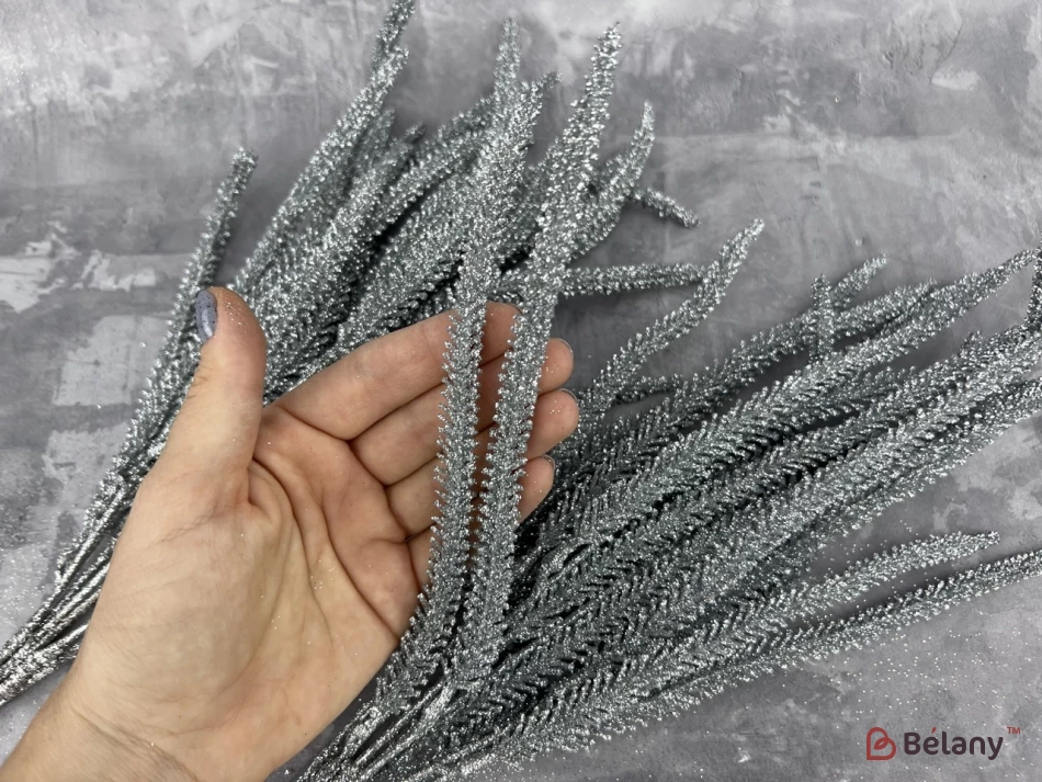 Ветка для декора "Warmy" серебро | 2