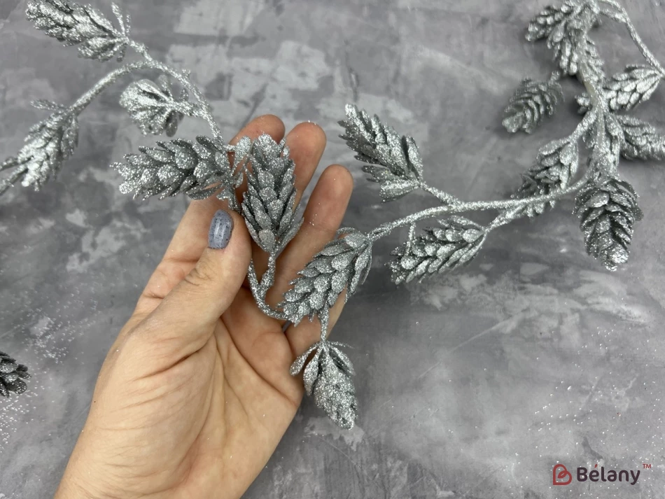 Ветвь для декора "Long branch" серебро | 3