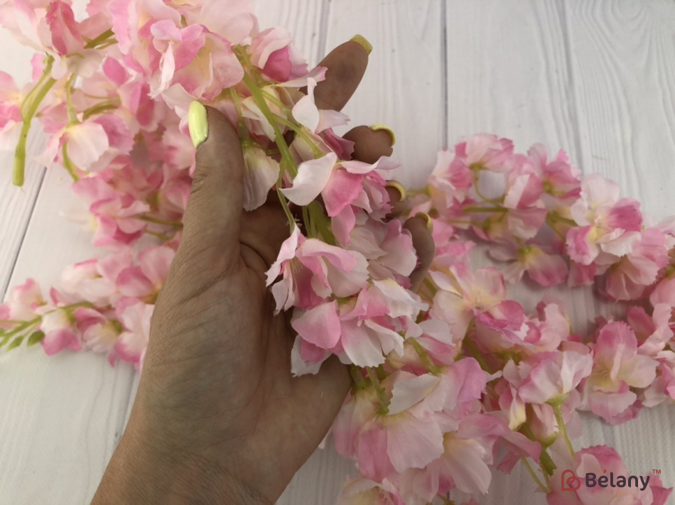 Цветочная лента "Гавайская" розово-белая | 2