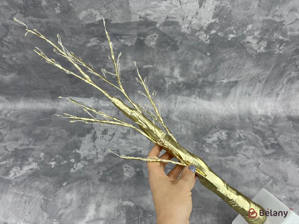 Новогодний декор "Бонсай" золото с LED-подсветкой | 6