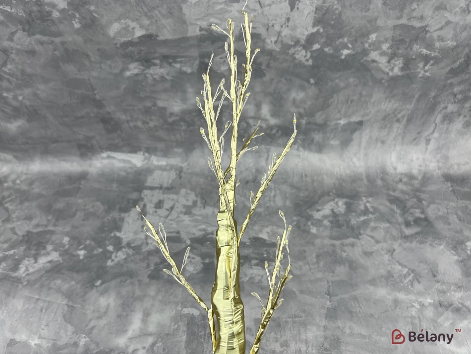 Новогодний декор "Бонсай" золото с LED-подсветкой | 7