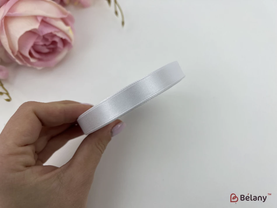 Атласная лента "Slender" white