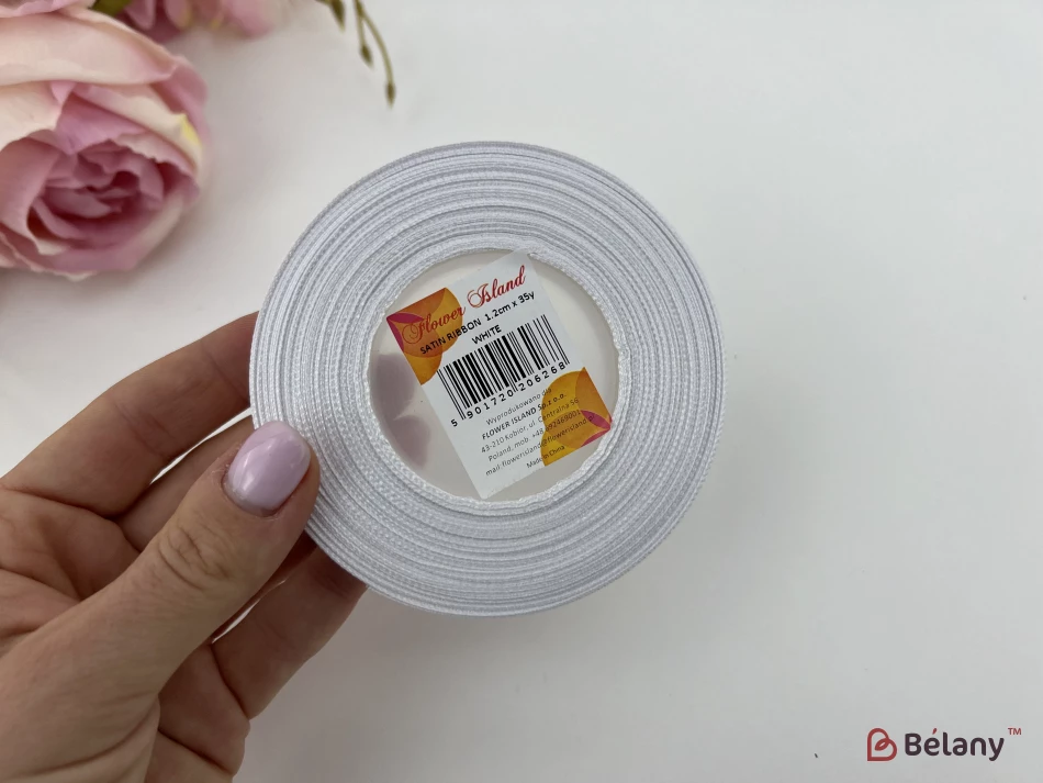 Атласная лента "Slender" white | 2