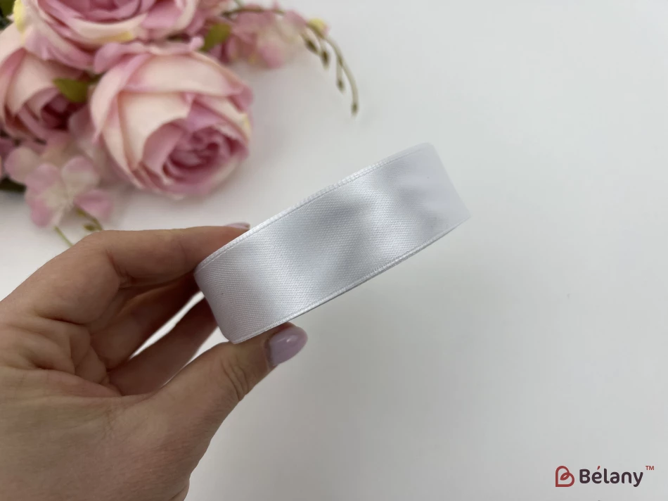 Атласная лента "Usual" white