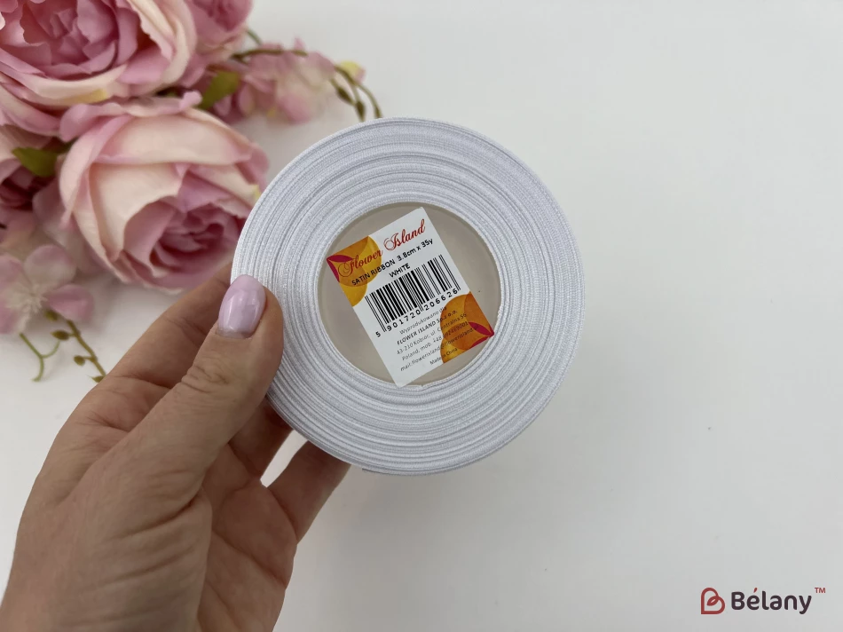 Атласная лента "Broad" white | 2