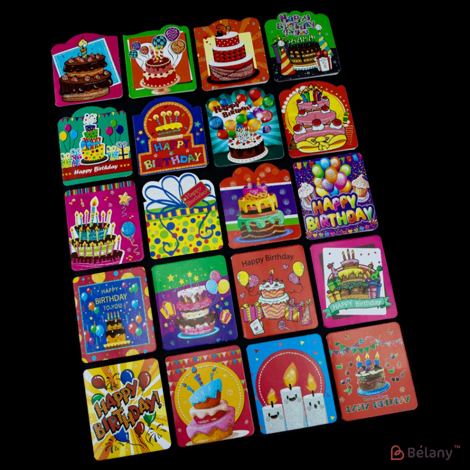 Мини-открытки "Cake and candle" (140 штук микс)