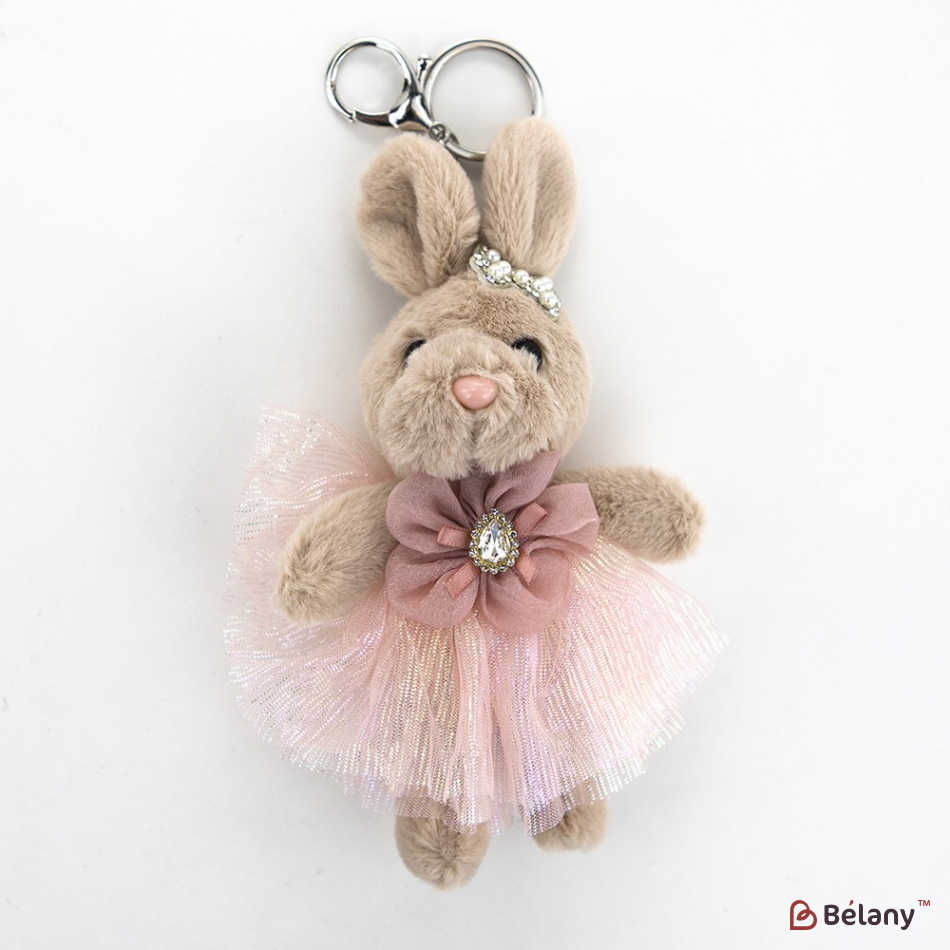 Брелок "Fluffy bunny" бежевий