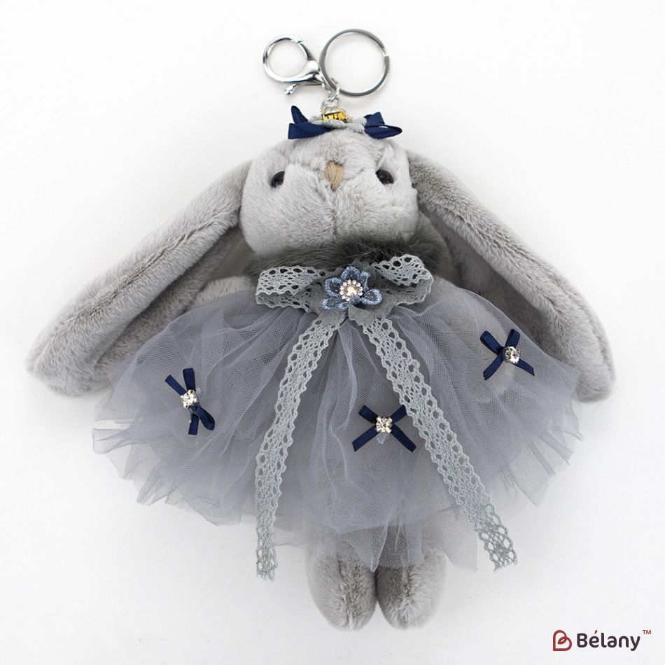 Брелок "Bunny long ears" сірий