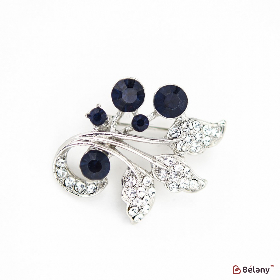 Брошка "Branch with blue stones"