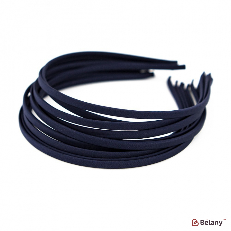 Обруч обідок атлас темно-синій S