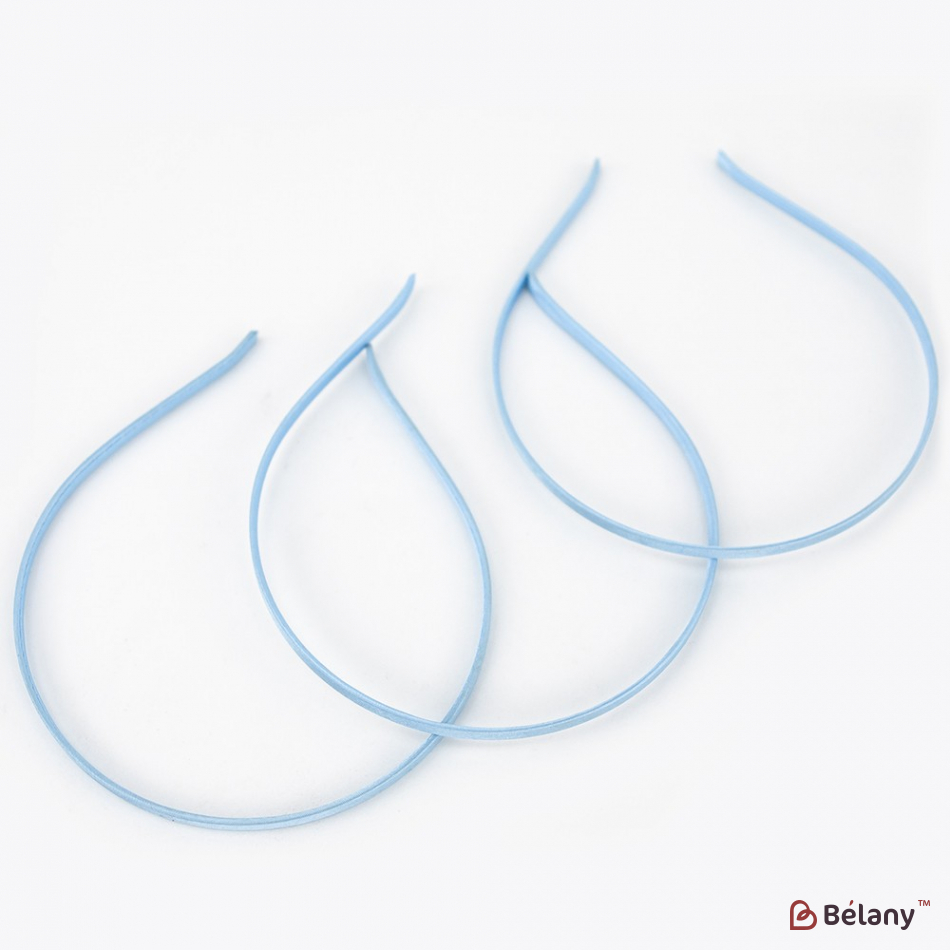 Обруч обідок атлас блакитний S | 2