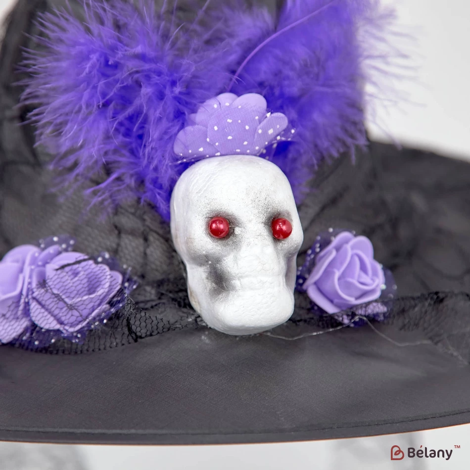 Колпак ведьмы "Skull" фиолетовый | 2