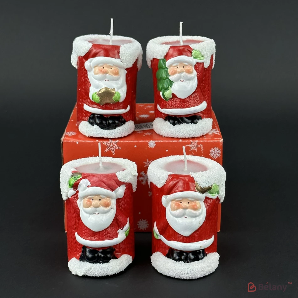 Свеча парафиновая "Santa" набор из 4 шт.