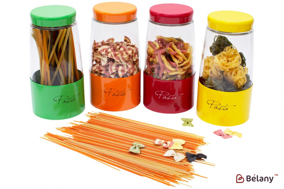 Банки з кришкою "Flower Color" (4 шт) 2250 мл