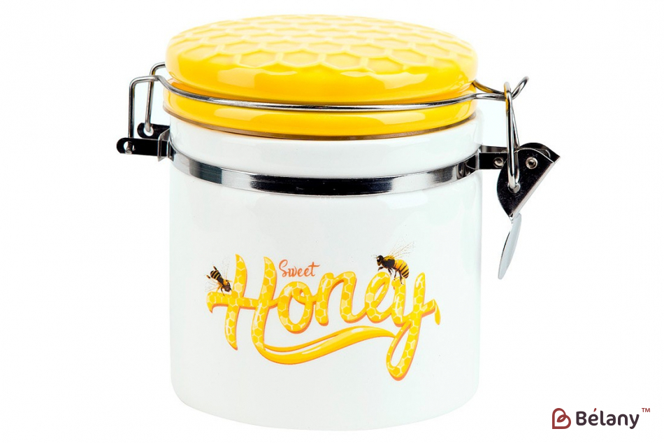 Банка керамічна на металевій затяжці "Honey collection" 480 мл