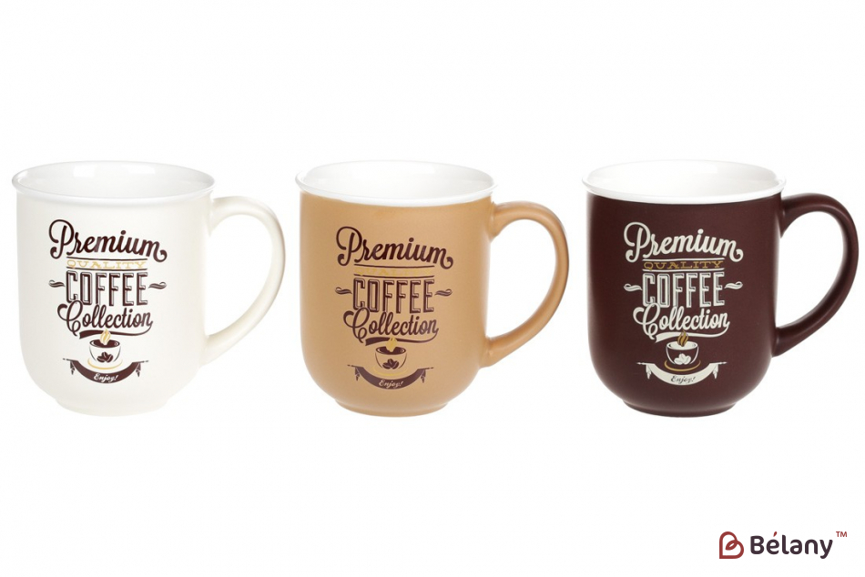 Набір порцелянових кухлів з принтом 380 мл "Coffee Collection"