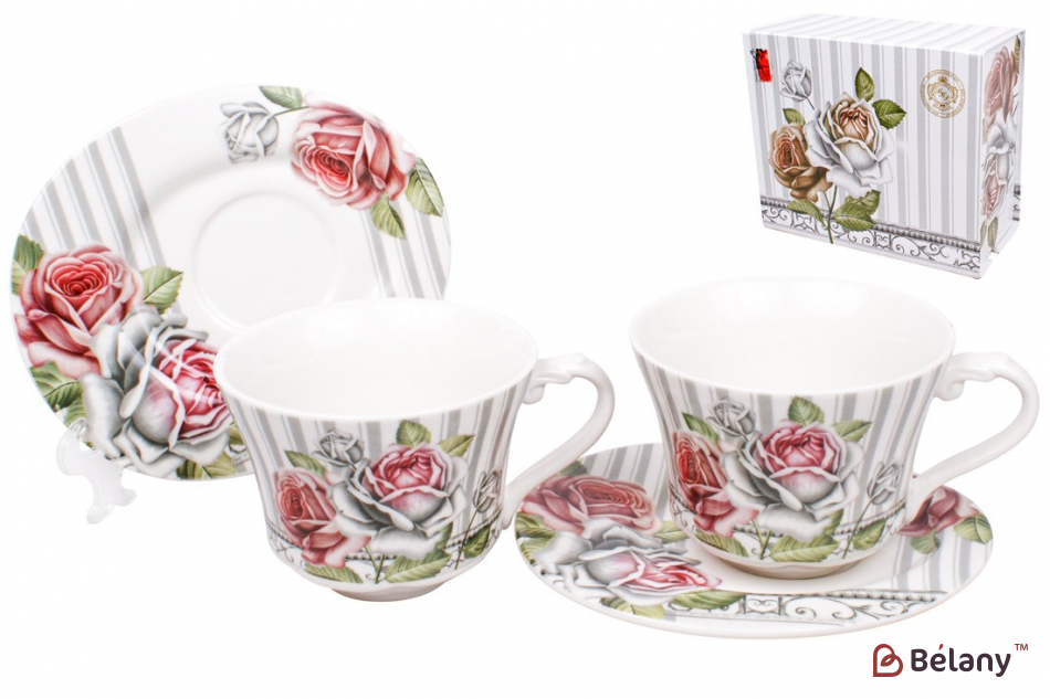 Фарфоровый набор 2 чашки с блюдцами "Moulin rouge"