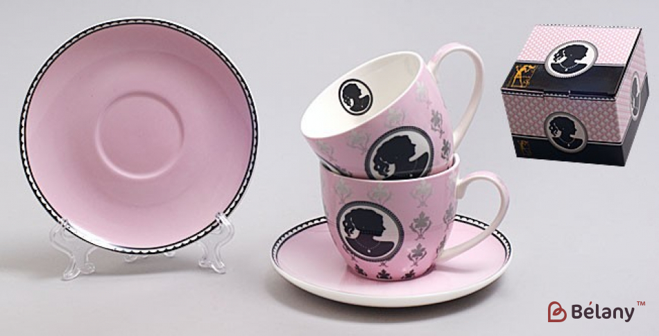 Фарфоровий набір 2 чашки із блюдцями "Ingrit"