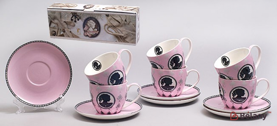 Фарфоровый набор 6 чашек с блюдцами "Ingrit"