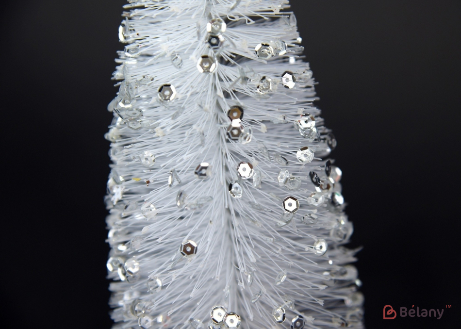 Декор "Ялинка з паєткоами" S біла | 2