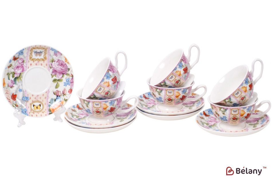 Фарфоровий набір 200 мл (6 чашок із блюдцями) "Sumpathie" у подарунковій коробці