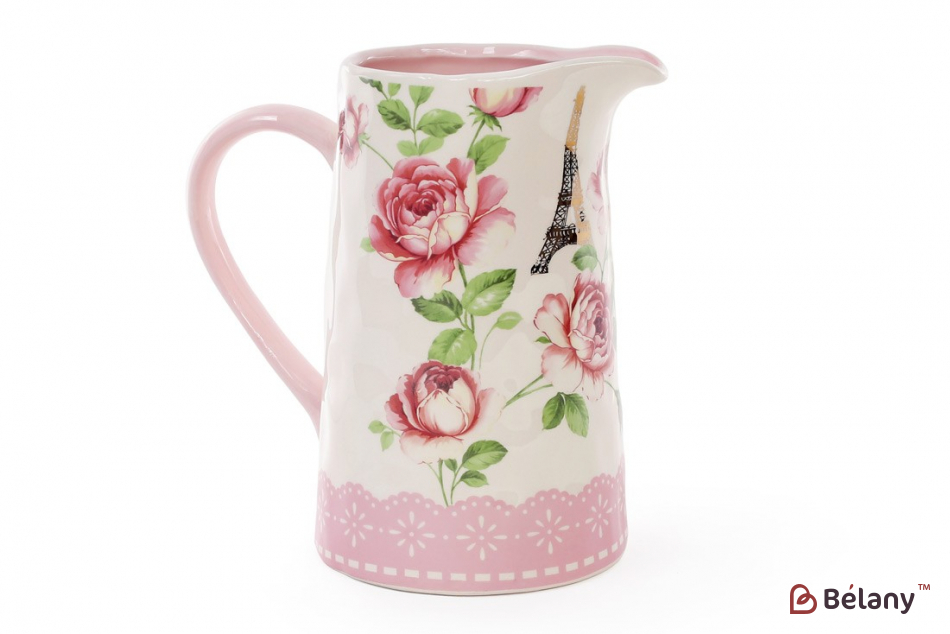 Керамічний глечик 1 л "Rose", рожевий