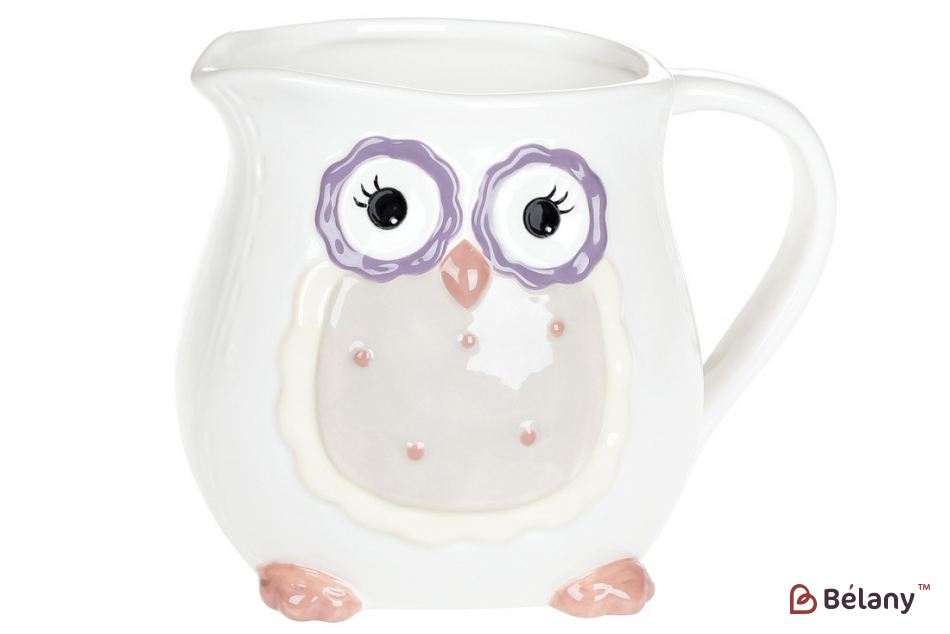 Керамічний глечик 1,2 л "My darling", фігурний, білий