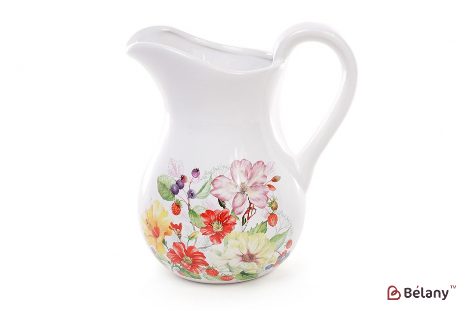 Керамічний глечик 1 л "Fragrant berry", білий
