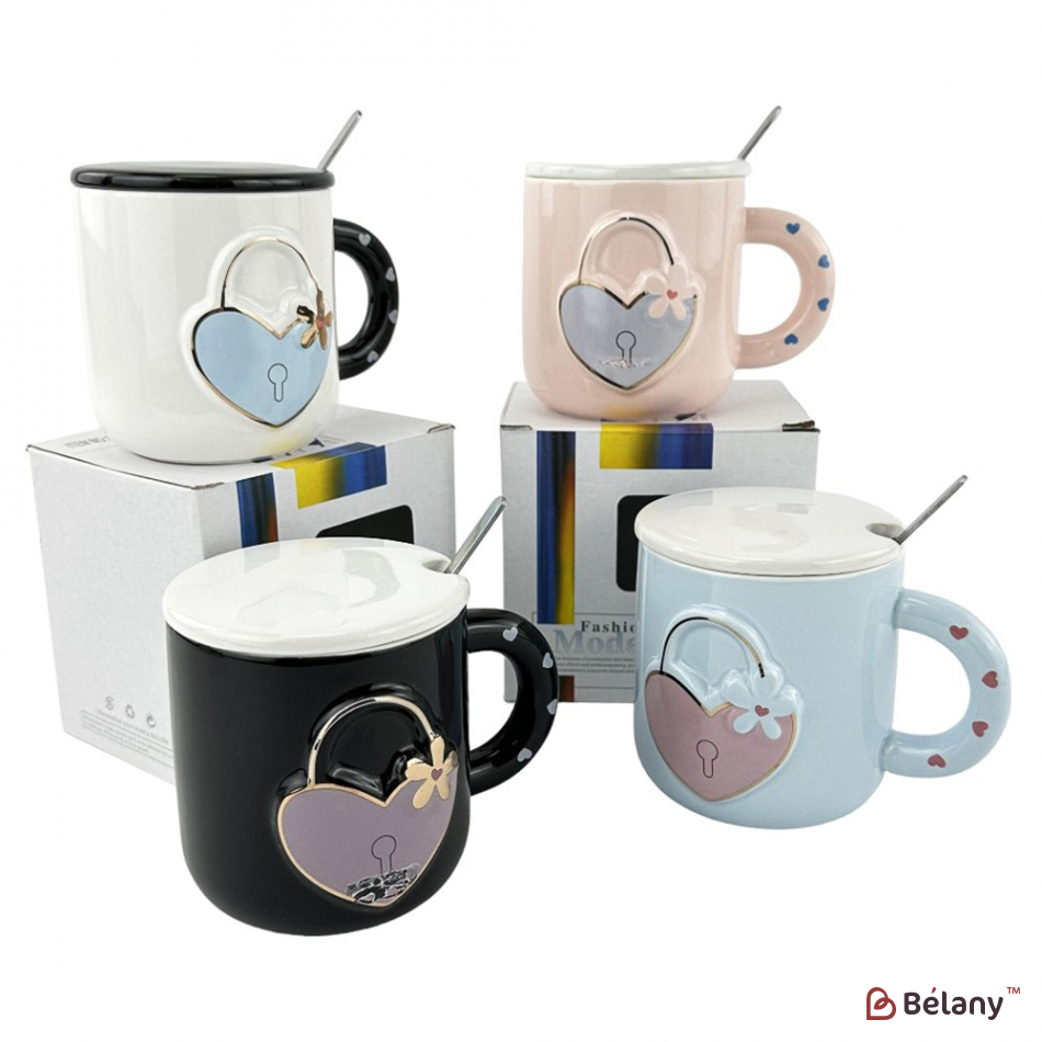 Керамічні чашки "Love unlock" набір із 4шт.