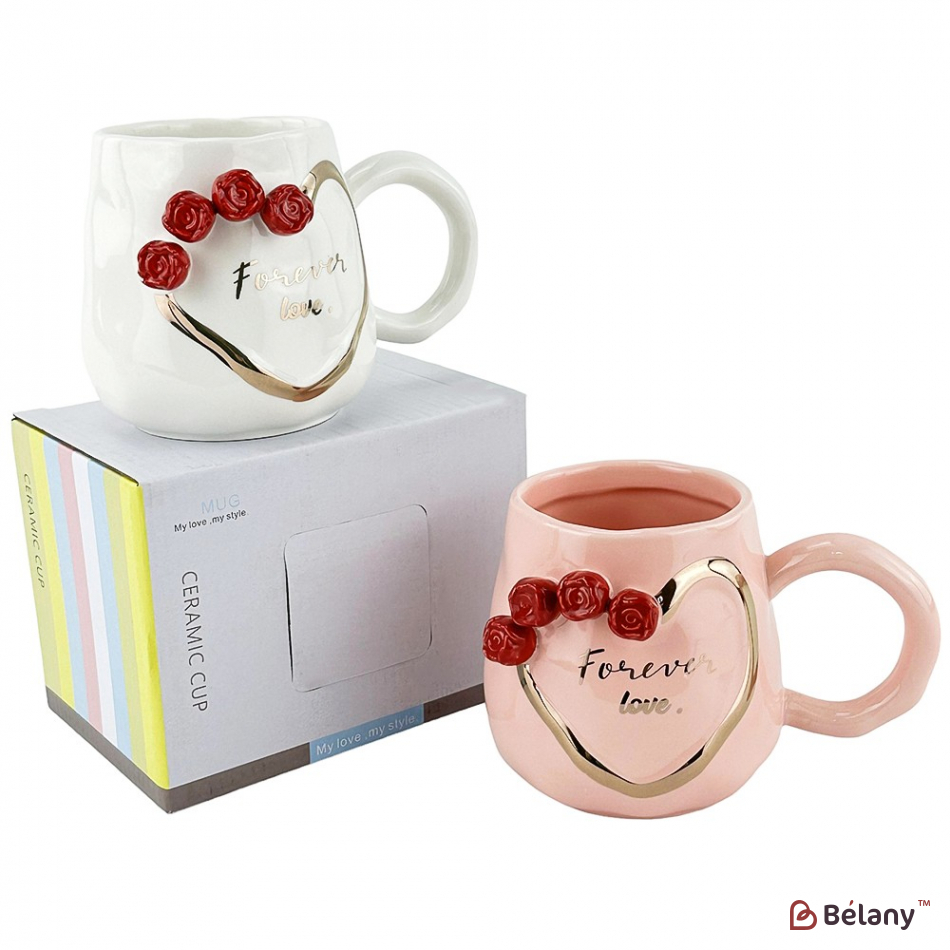 Керамічні чашки "Gold love" набір із 2шт.