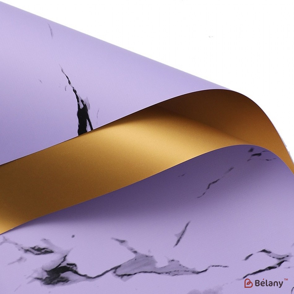 Двухсторонняя калька "marble gold" сиреневая