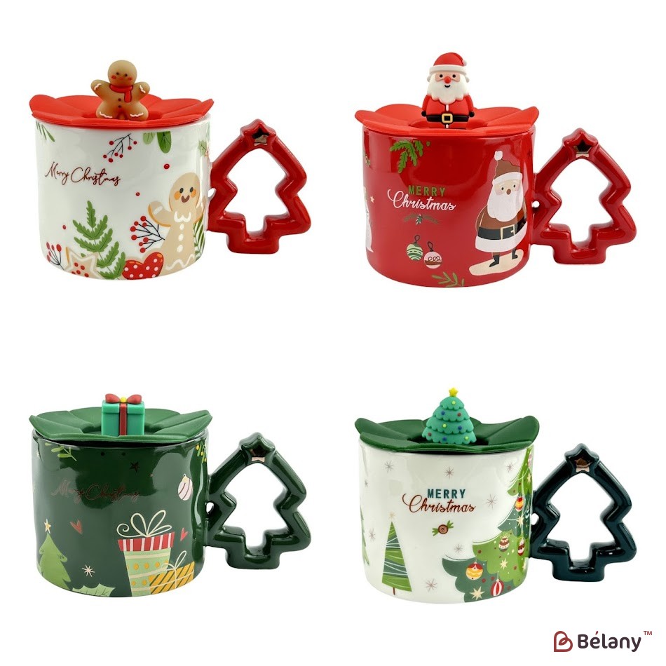 Набір з 4 кухлів "Ялинки #1" 450мл